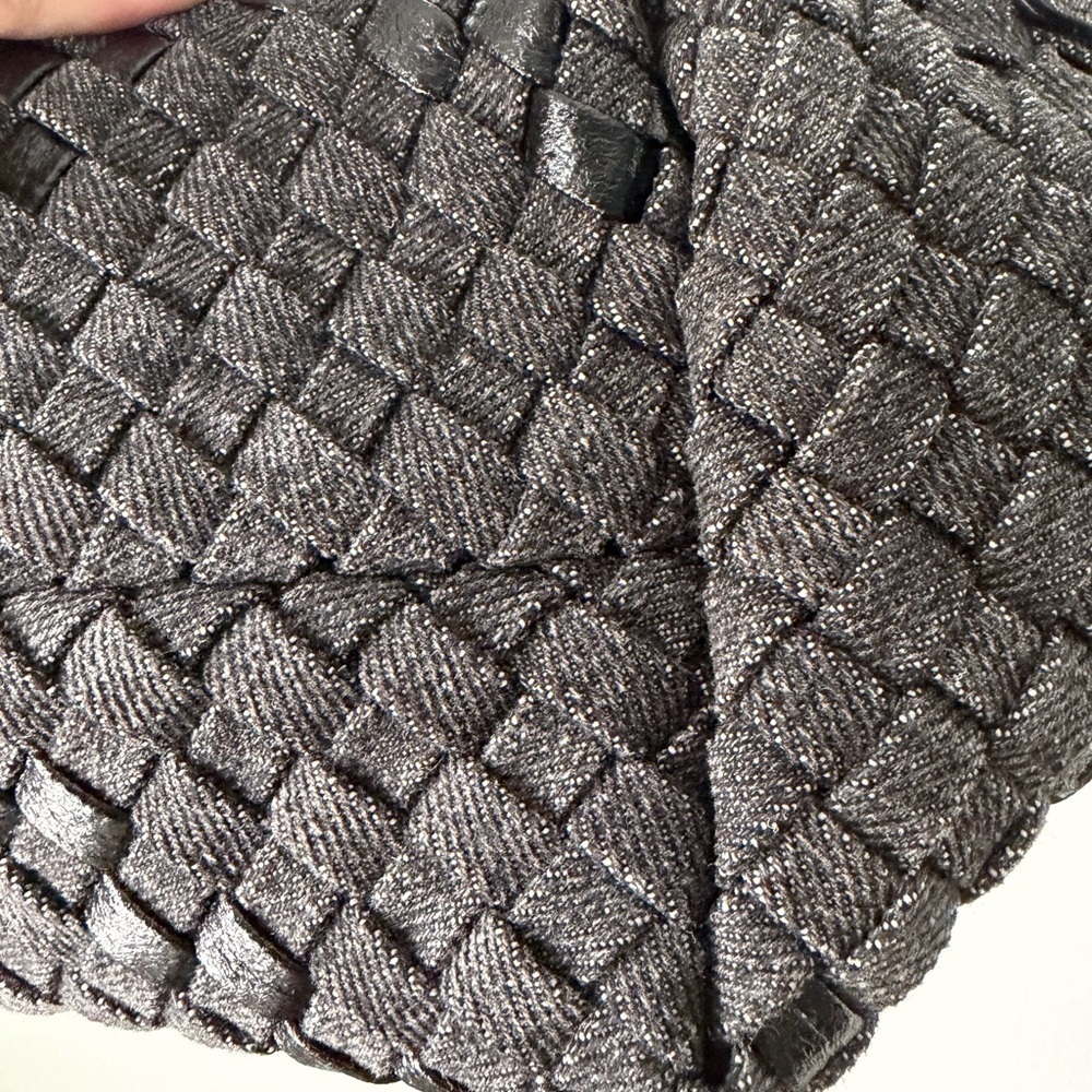HAUTE SHORE Mark Edge Black Woven Mini Tote with Detachable Strap - Picture 6 of 6